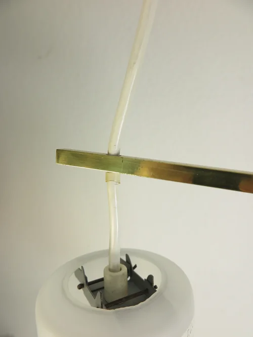 Bild 4 von 60er Deckenlampe, Glaslampe mit 2 Schirmen