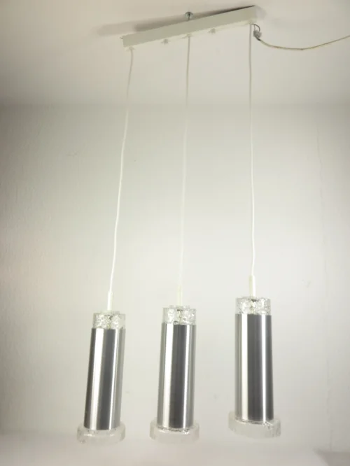 Bild 2 von 70s 3-piece pendant lamp, ceiling lamp, glass lamp