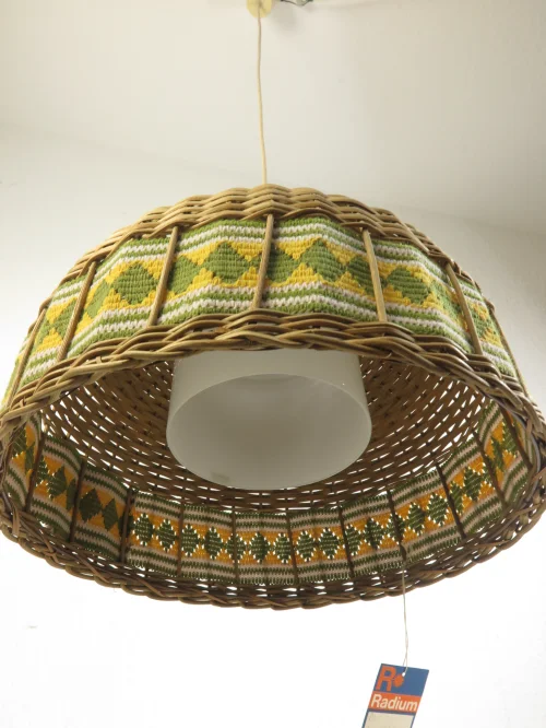 Bild 2 von 70er Deckenlampe, Rattanlampe, Korblampe