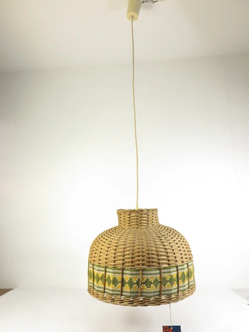 Bild 3 von 70er Deckenlampe, Rattanlampe, Korblampe