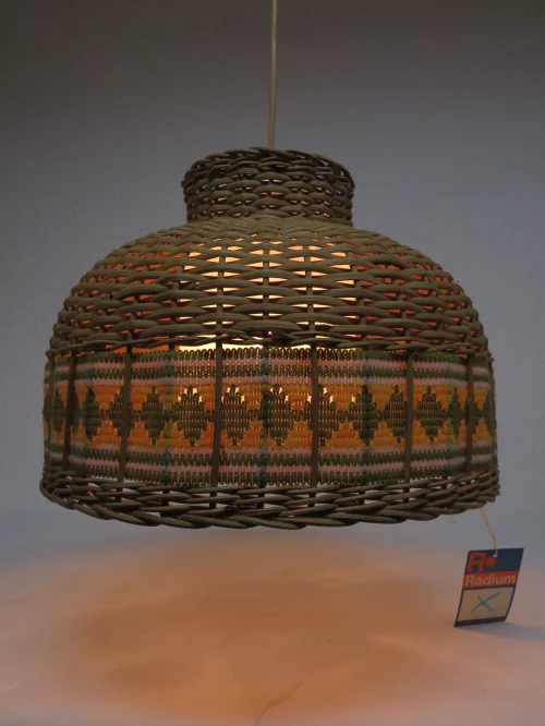 Bild 5 von 70er Deckenlampe, Rattanlampe, Korblampe