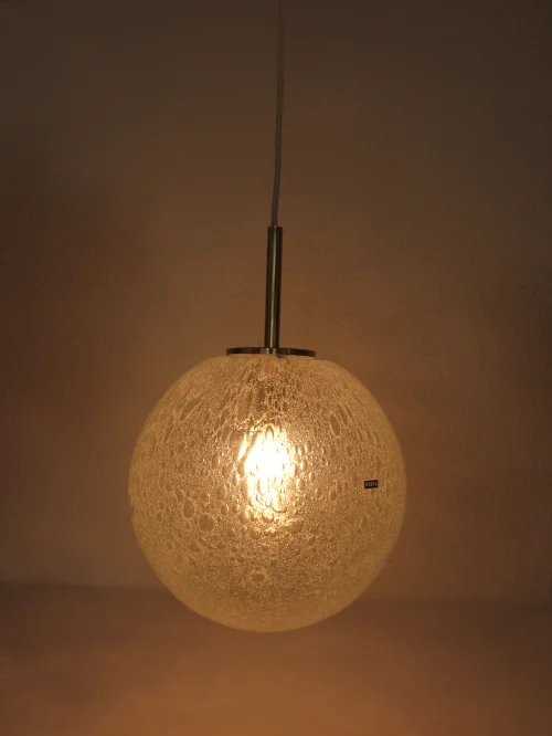 Bild 5 von plafonnier des années 70 , lampe en verre,