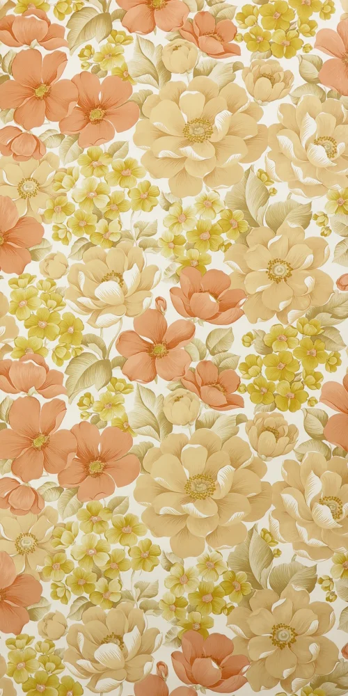 Vinyl wallpaper beautiful flowers